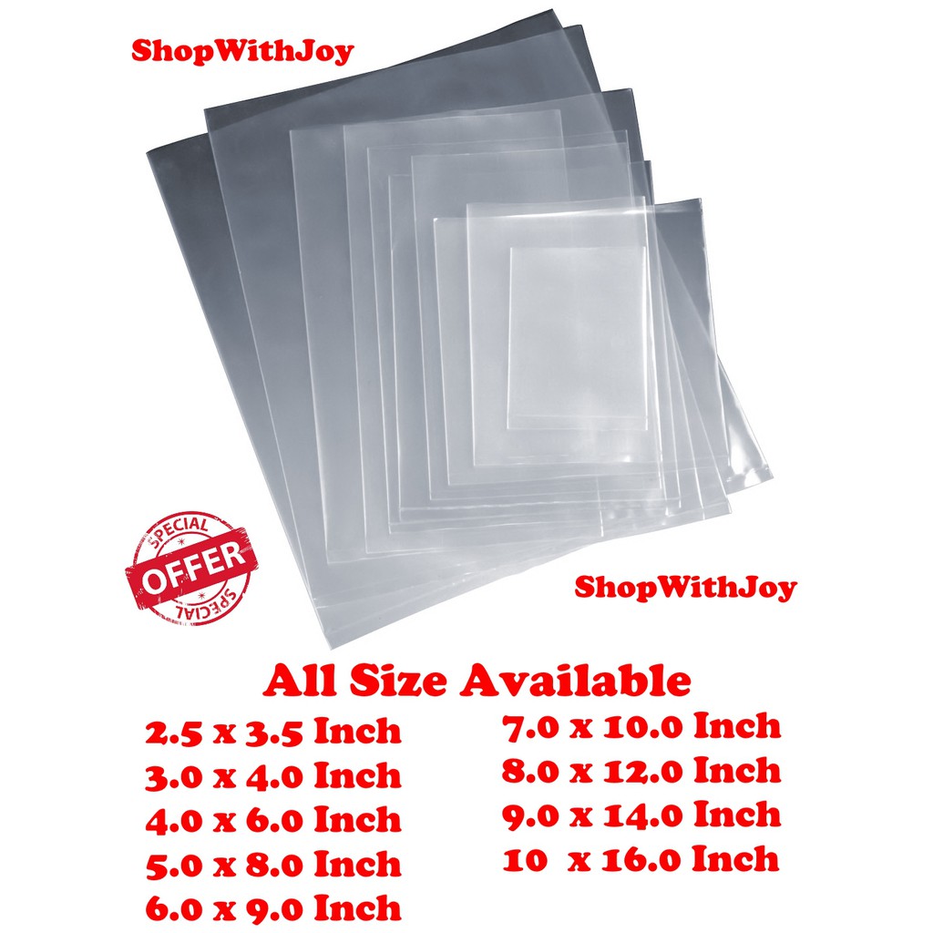 Reclosable & Zipper Bags 100x Clear Plastic Zip lock Bag 6 size 4x6 5x7 ...