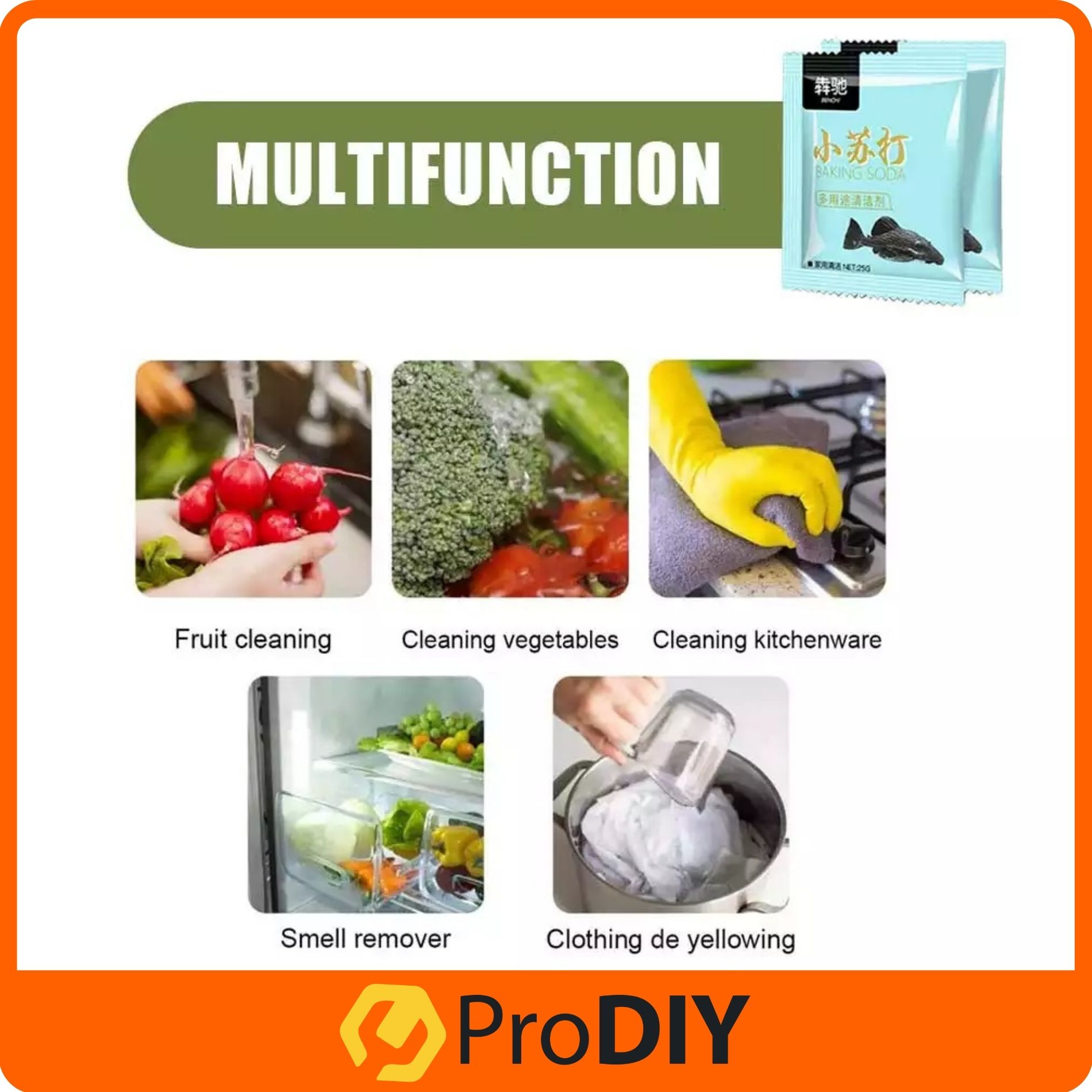 25g Multifunctional Baking Soda Powder Kitchen Cleaner Pure Sodium