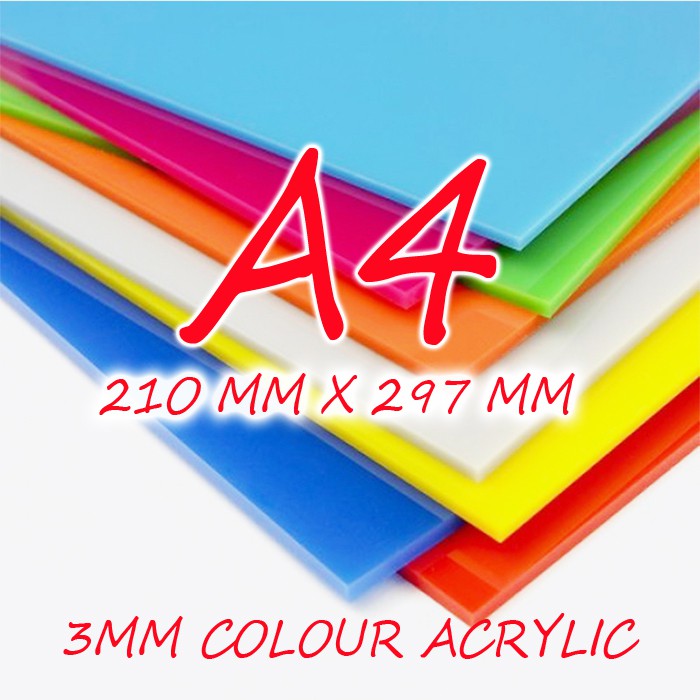 A4 COLOR ACRYLIC SHEET, A4 PERSPEX SHEET, A4 PLASTIK WARNA Shopee