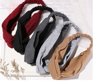 Korean Style Cross Knot Elastic Hairbands Women Suede Soft Solid Headbands Hair Accessories Accessories