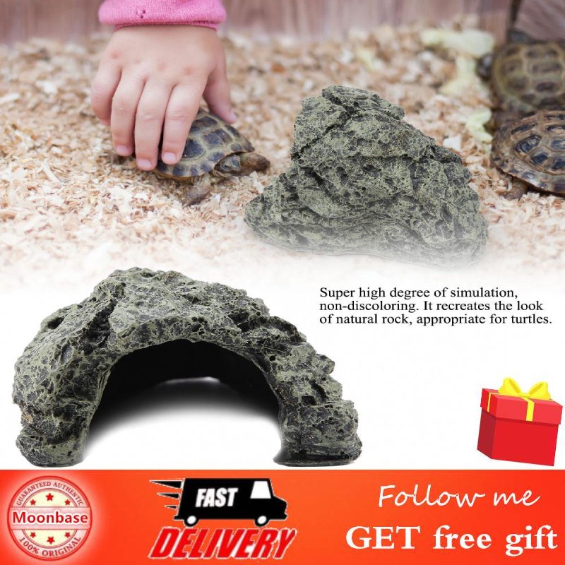 [Ready Stock]Fish Hiding Cave Aquarium Turtle Reptile Basking Hide Habitat Decoration Ornament