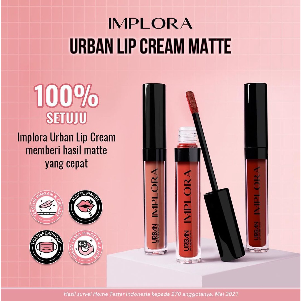 Implora Bpom Urban Lip Cream Matte Lipcream Shade No