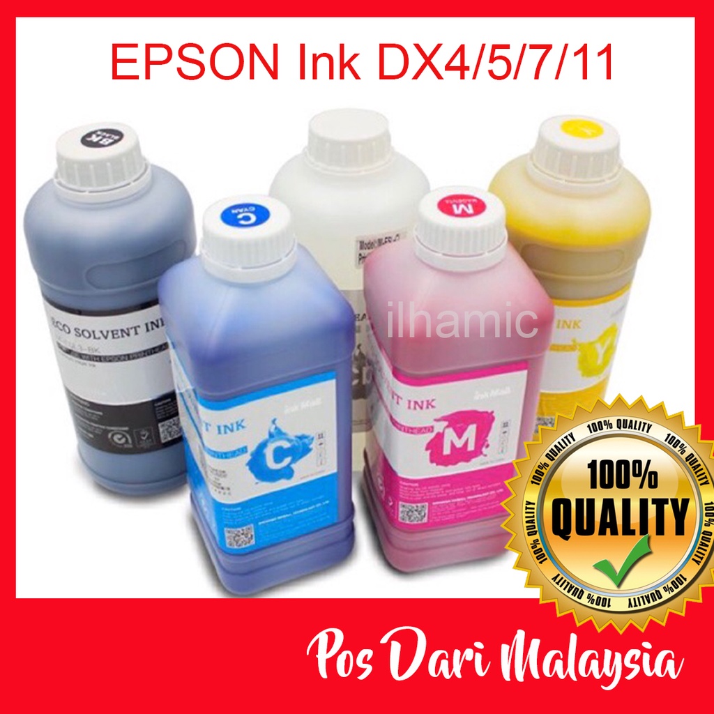 Dakwat Printer ECO SOLVENT INK 1L Ready stock for Epson DX4/5/7/11 ...