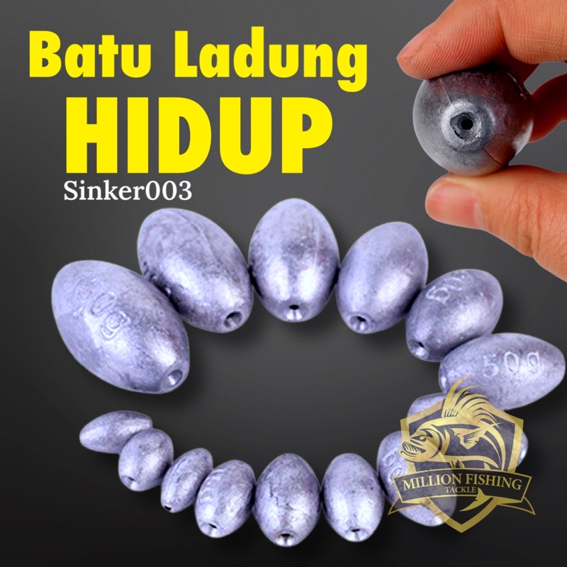 【Sinker03】5pcs Batu Ladung Hidup Pancing Laut Sungai Fishing Sinker Bottom Lead Adjustable Egg SINKER 30g - 100g 钓鱼空心铅坠