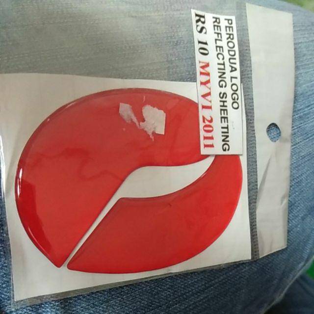 Perodua Alza Axia Viva Bezza Myvi Red & Red Logo Sticker 