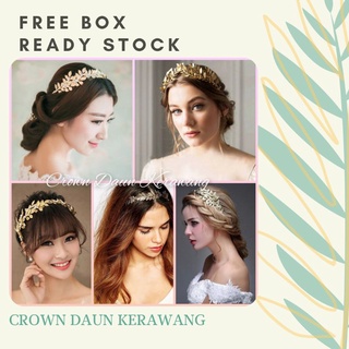 Crown Tunang Nikah Crown Daun Kerawang Tiara Bridal Wedding Crown
