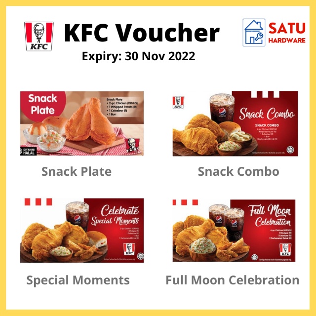KFC Food Voucher Coupon F&B [Expiry Nov 2022] Shopee Malaysia