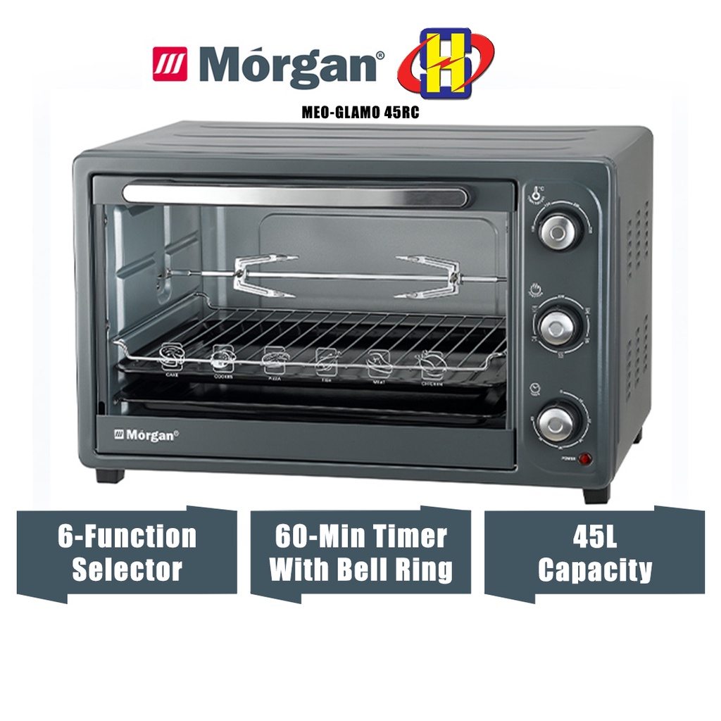 Electric Oven (45L/1800W) Adjustable Temperature Rotisserie Electric Oven MEOGLAMO 45RC