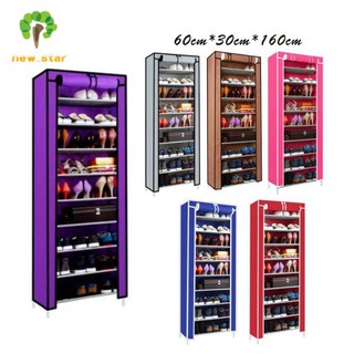 Freegift Xg 10 10 Tier Shoe Rack Dust Cover Shoe Cabinet Shopee Malaysia