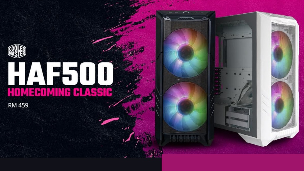 Cooler Master HAF 500 E-ATX Mid-Tower ARGB Case - Black/White | Shopee ...