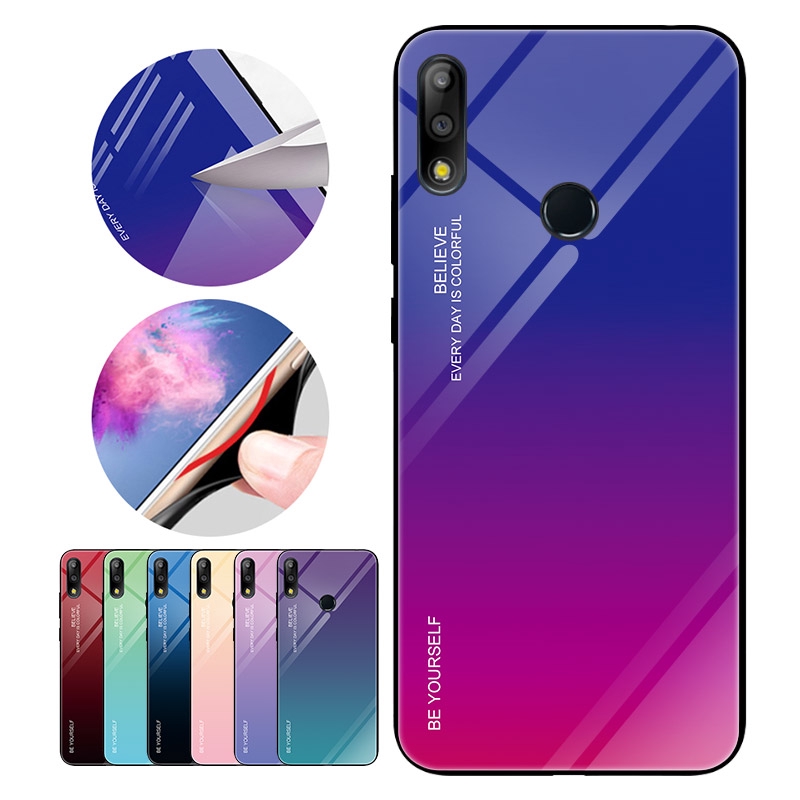 Gradient Color Tempered Glass Case For Asus Zenfone Max Pro M1 M2 Cover Shell Shopee Malaysia