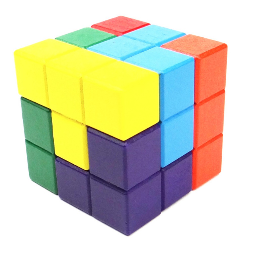 wooden rubik's cube puzzle