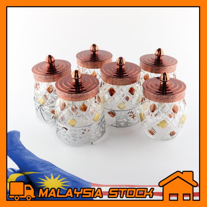 Readystock Balang Kuih Raya 6pcs 1set Bekas Kuih Raya Cookies Jar With ...