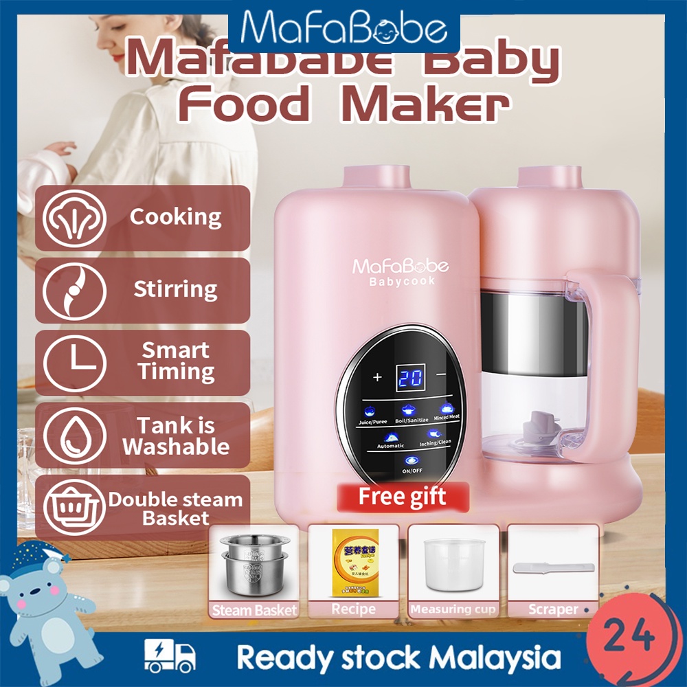 Mafababe 5 in1 Baby Food Processor Baby Blender Babycook Food Steamer Mixer Grinder Puree Food Maker Heating Steam