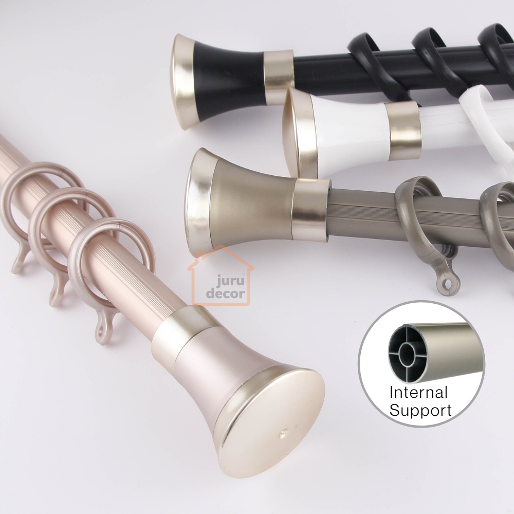 Jurudecor Jewel Curtain Rod / 412 feet Single Layer Full Set / Rod