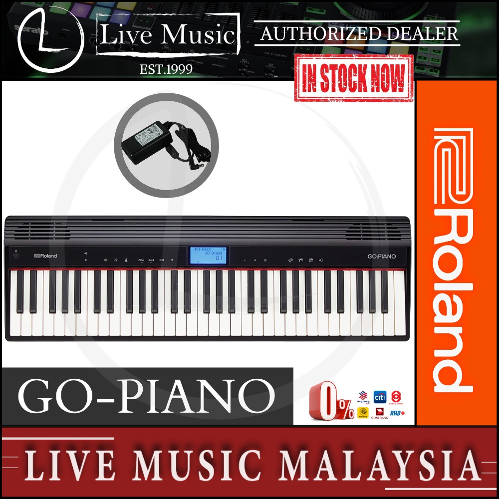Roland GO:PIANO - 61 Keys Digital Piano With Note Stand and Adapter (GO-61P/GO-PIANO/GOPIANO