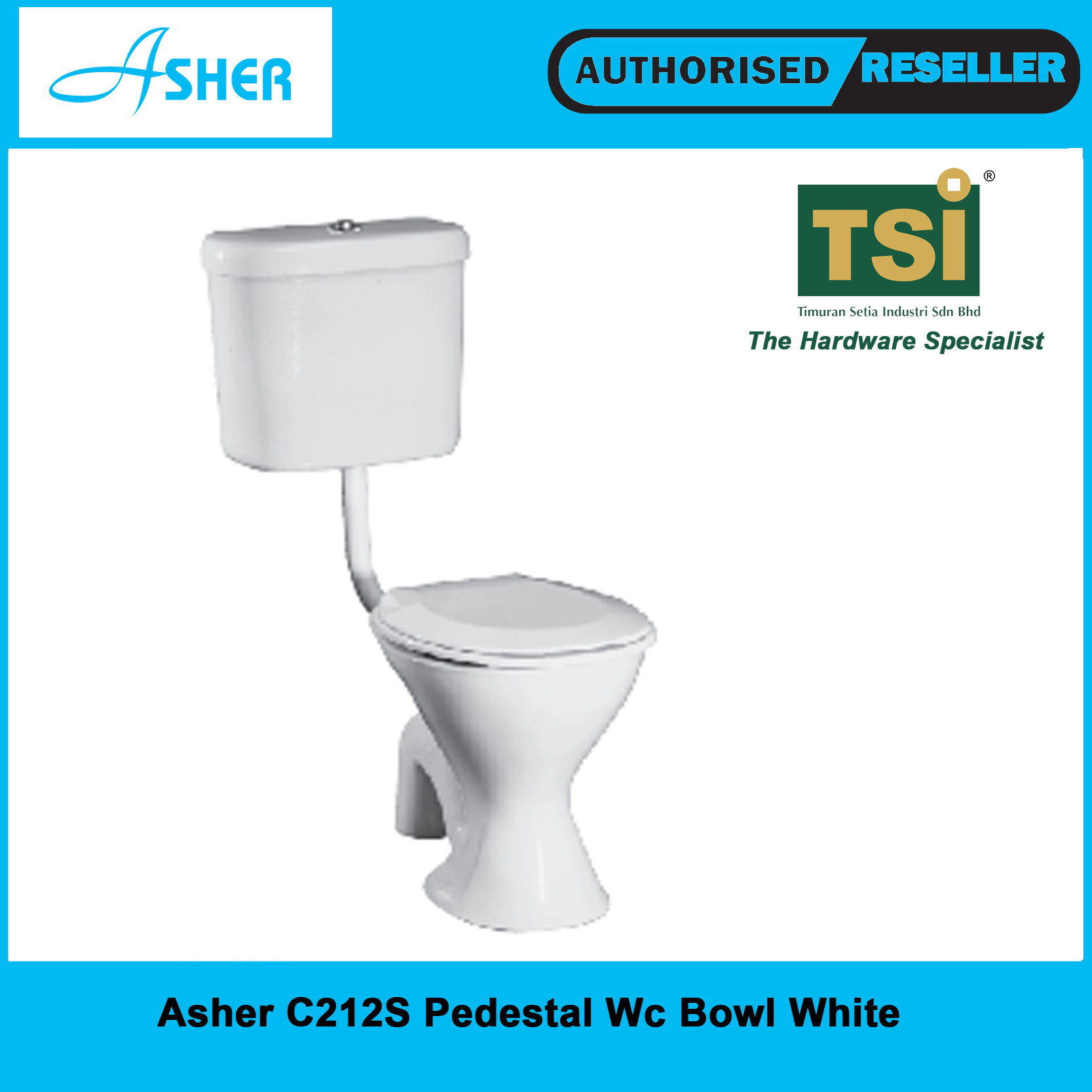 Asher C212s Pedestal Water Closet White Complete Set Shopee Malaysia