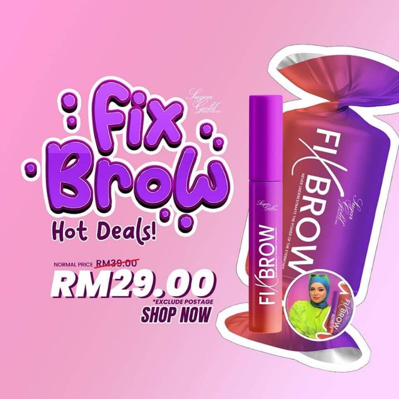 FIX BROW MASCARA EYEBROW SUGAR GOLD LIGHT BROWN