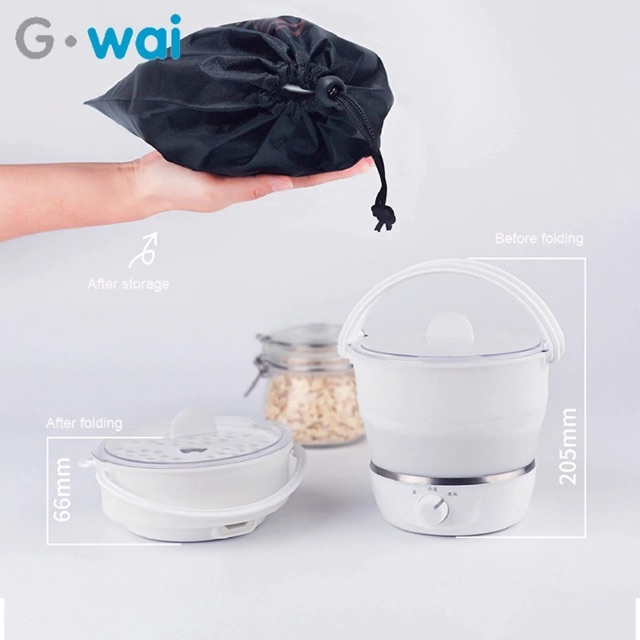 Multi-function Electric Hot Pot Folding Portable Electric Skillet Travel Leisure Dormitory Household Electric Kettle