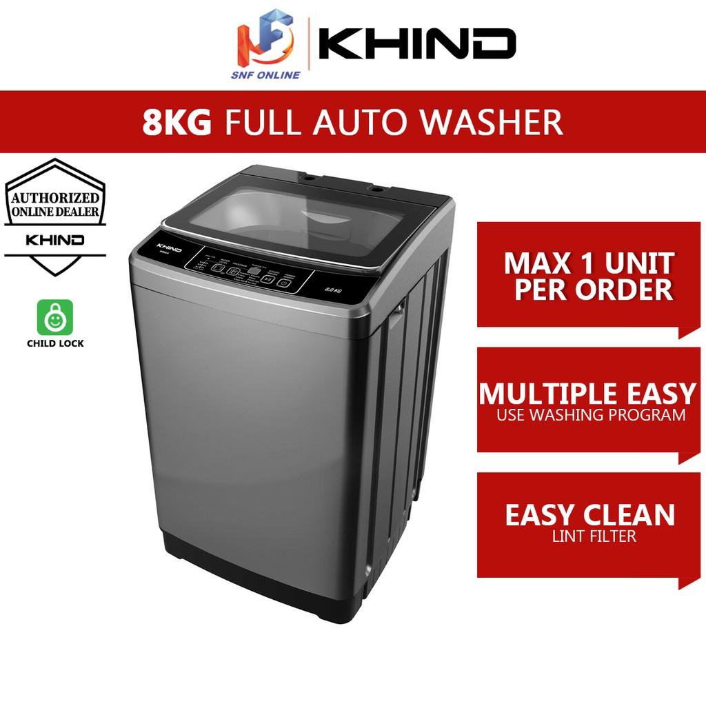 Khind Fully Auto Washing Machine (8 kg) WM80A Shopee Malaysia