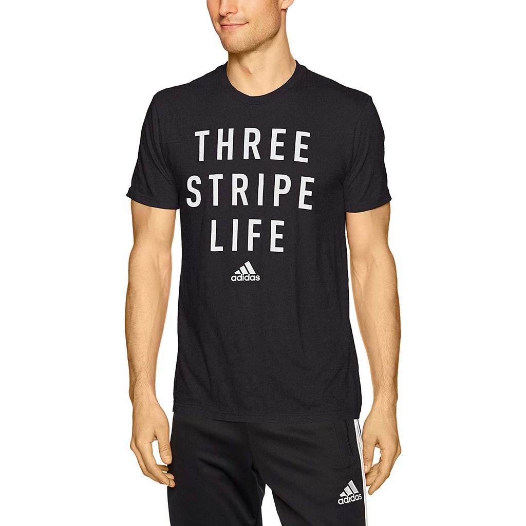 adidas 3 stripe life shirt