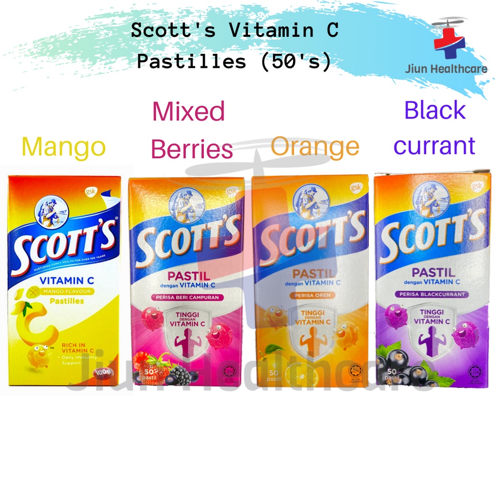 Scott's Vitamin C Pastilles 50's ( Mango / Mixed Berries /Orange ...