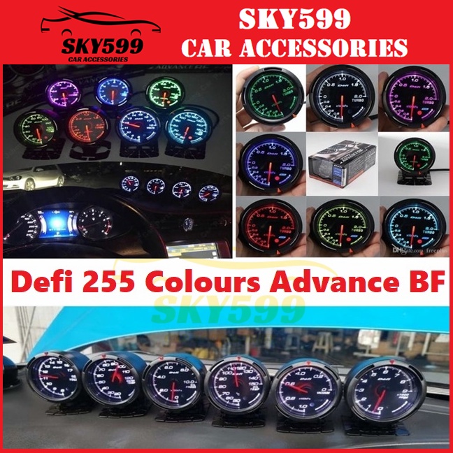 *Defi 255 Colours Advance BF* Smart Digital Meter Gauge with sensor Water Temp Volt Boost RPM Oil Press Oil Temp Vacuum