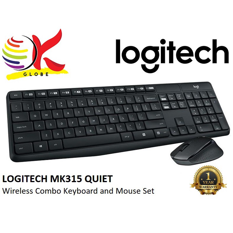 LOGITECH MK315 QUIET WIRELESS AND DURABLE KEYBOARD MOUSE COMBO WITH