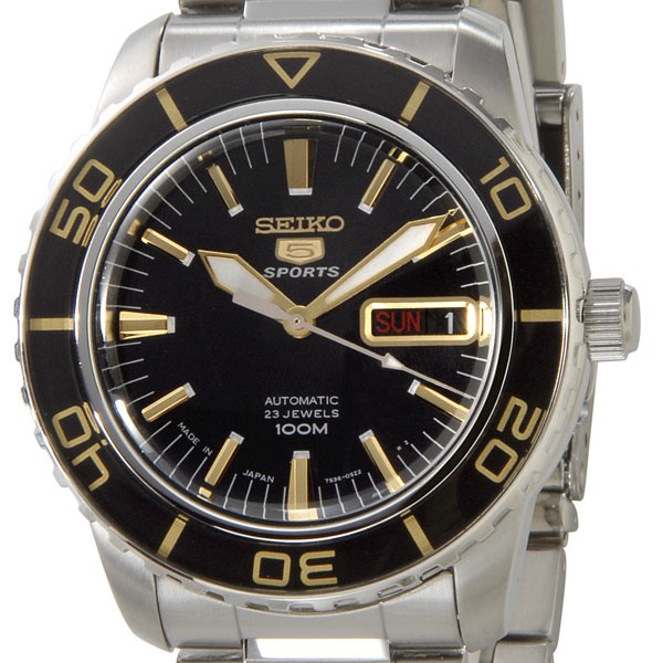 seiko 5 black gold