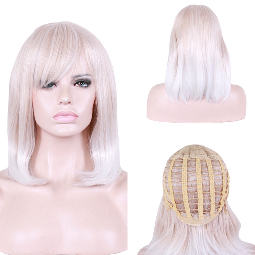 Sexy Gradient Gold Party Wigs Long Curly Hair Mixed Colors