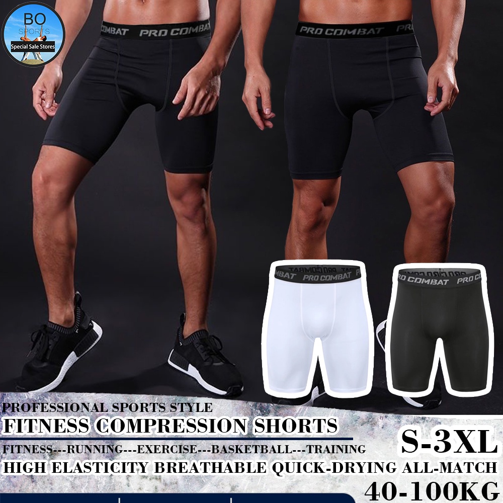 BOSPORT Men's Compression Short Gym Sports Leggings Running Tights Basketball Supporter Fitness Training shorts Fitness Running Pants Pro Combat