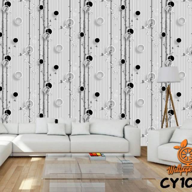 CHEAP wall wallpapers terrain wallpaper motif in black polka dot motif |  Shopee Malaysia