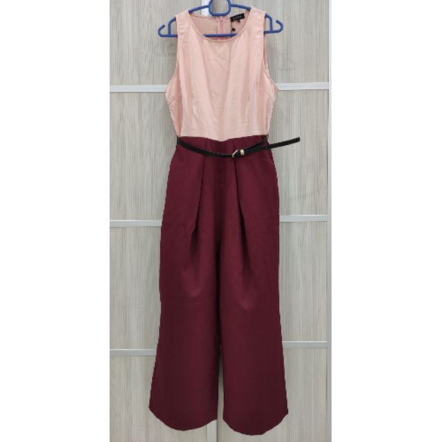 Pink and maroon jumpsuit