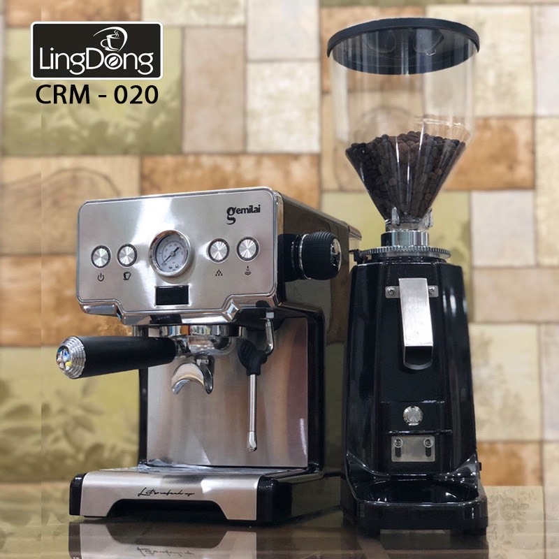 Crm 3605 Household Coffee Machine Set + LINGDONG 020 Professional Coffee Grinder