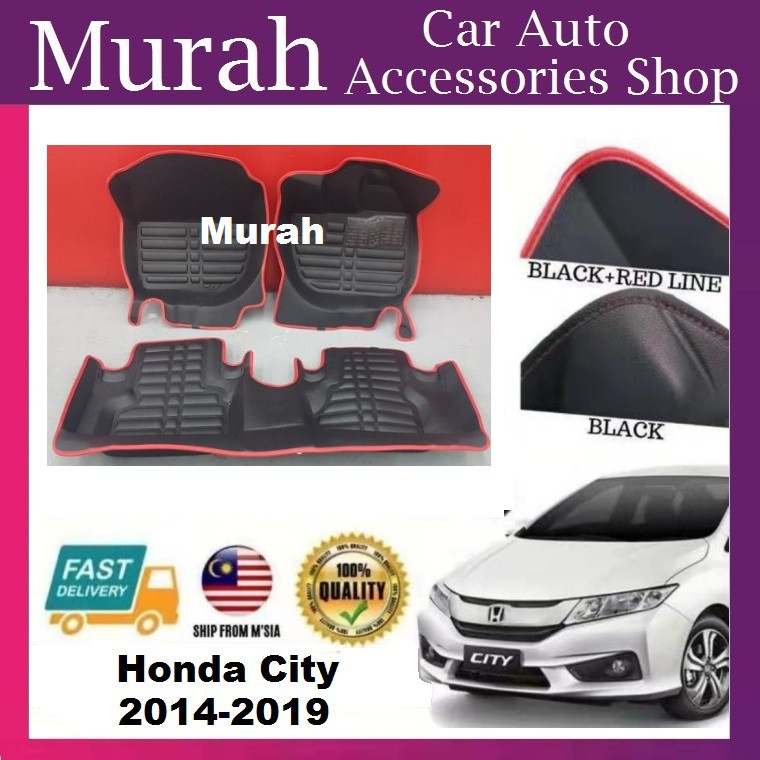 Honda City 2008 2019 5d Car Floor Mat Carpet Shopee Malaysia