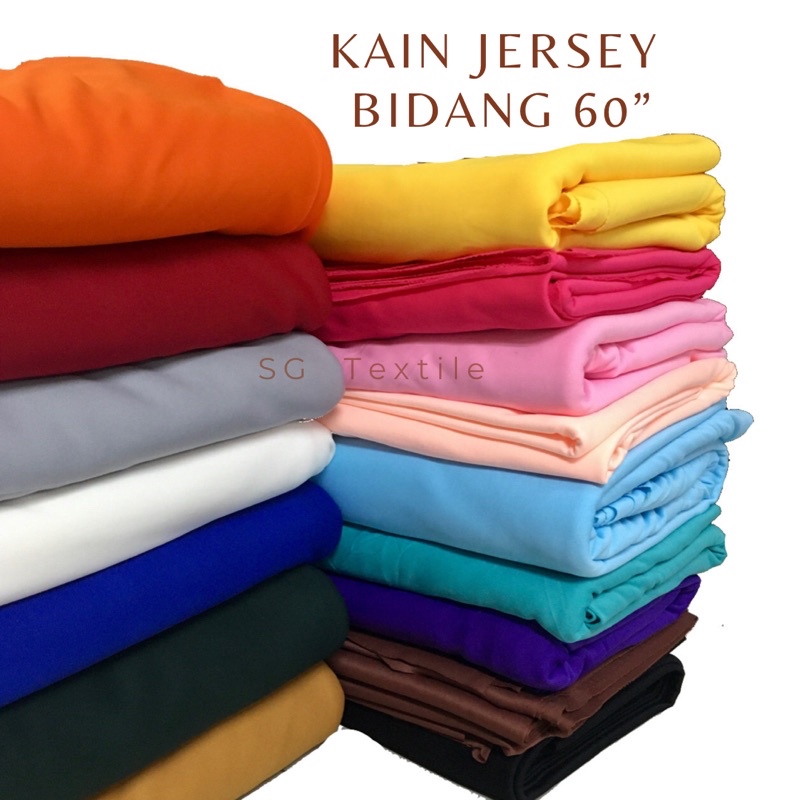 Kain Jersey Bidang 60" /Kain JC Interlock Catalog 3 ♦Buatan Malaysia 60 Warna Pilihan♦ READY STOCK ♦ in