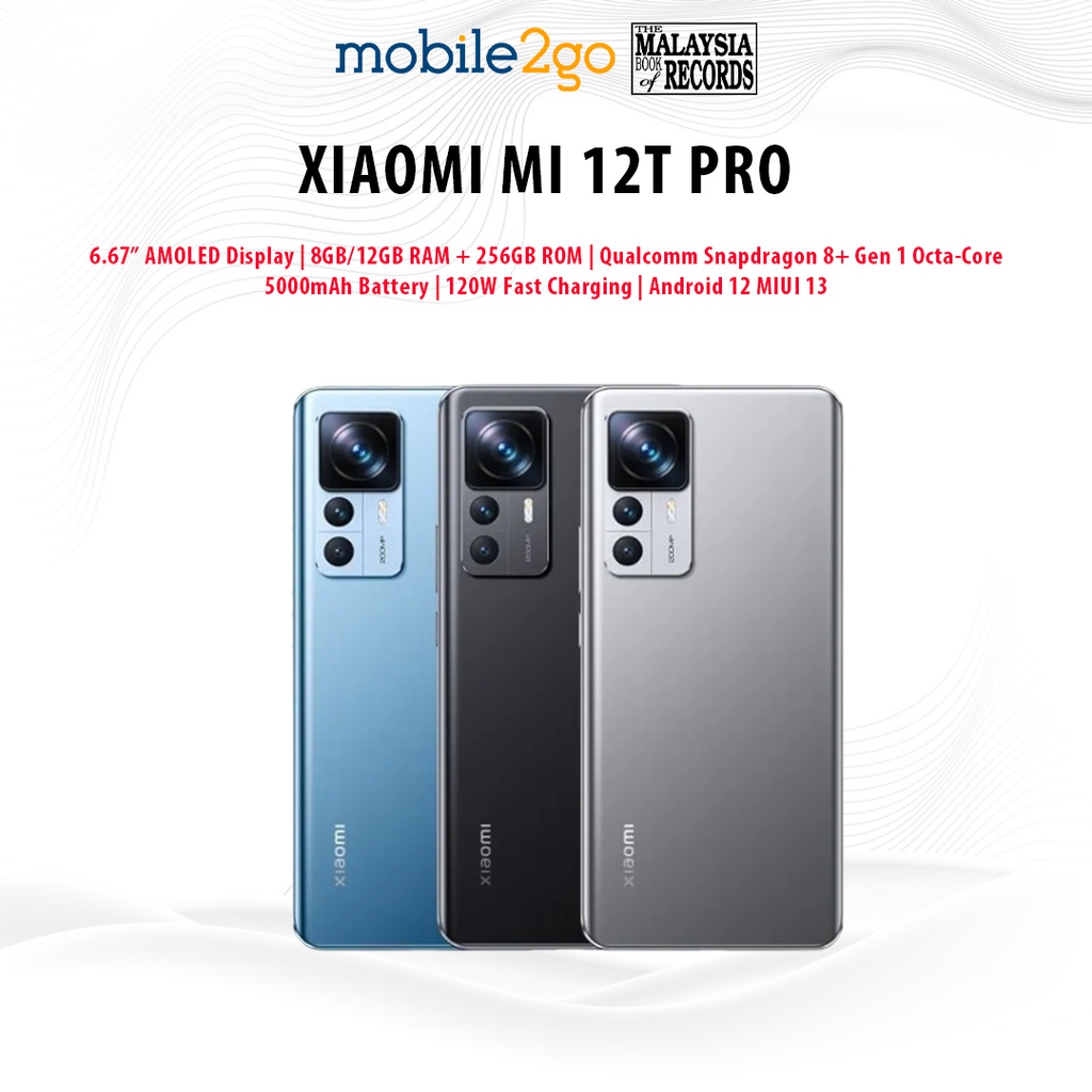 [Malaysia Set] Xiaomi 12T Pro (256GB ROM + 8GB RAM 256GB ROM + 12GB