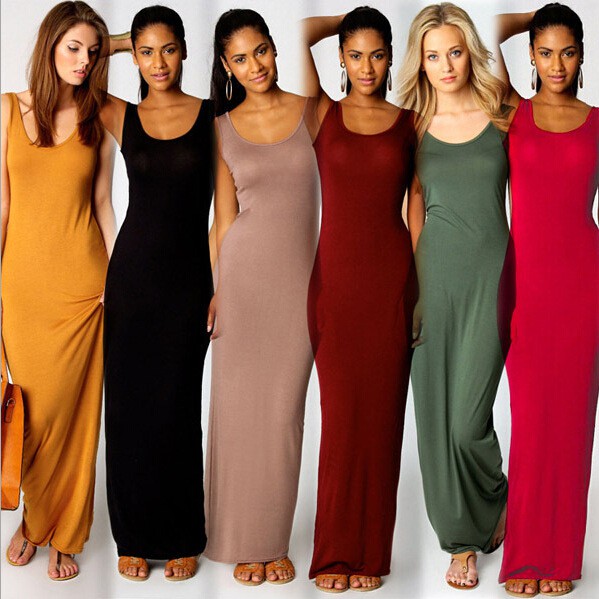 slim fitting maxi dress