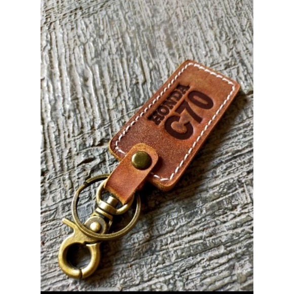 GANTUNGAN Genuine cow leather honda c70 key chain motorbike accessories