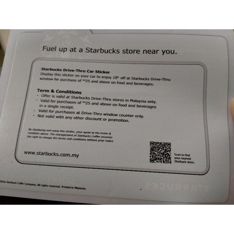 Buy Merdeka Sale Starbucks Malaysia Drive Thru Car Roadtax Sticker Seetracker Malaysia