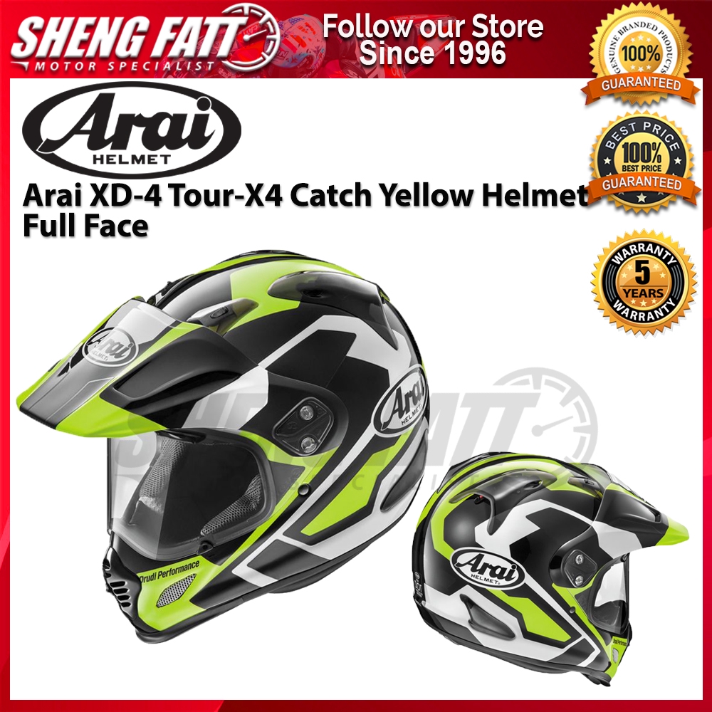 Arai Xd 4 Catch Tour X4 Yellow Full Face Helmet Motorcycle Shopee Malaysia