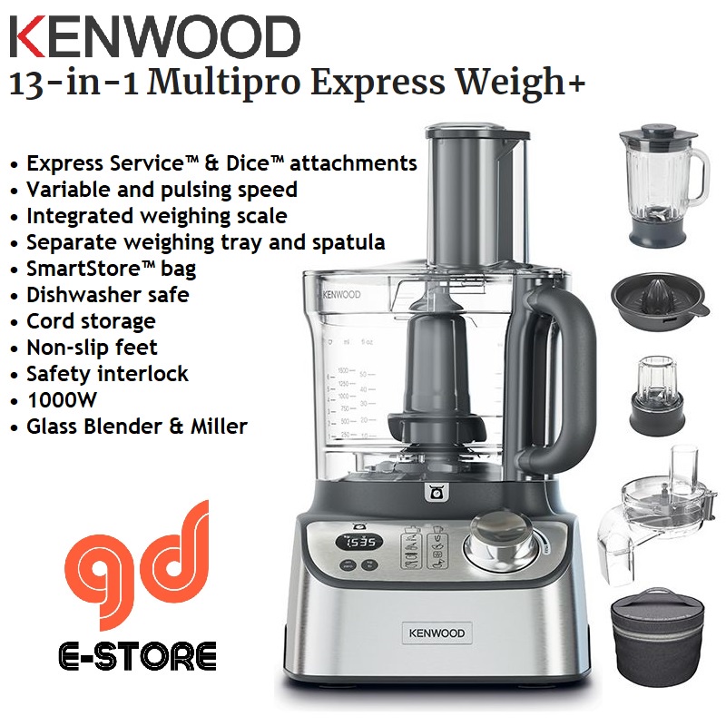 Kenwood FDM71.970SS 13-in-1 Multipro Express Weigh+ 3L - Food Processors FDM71970SS