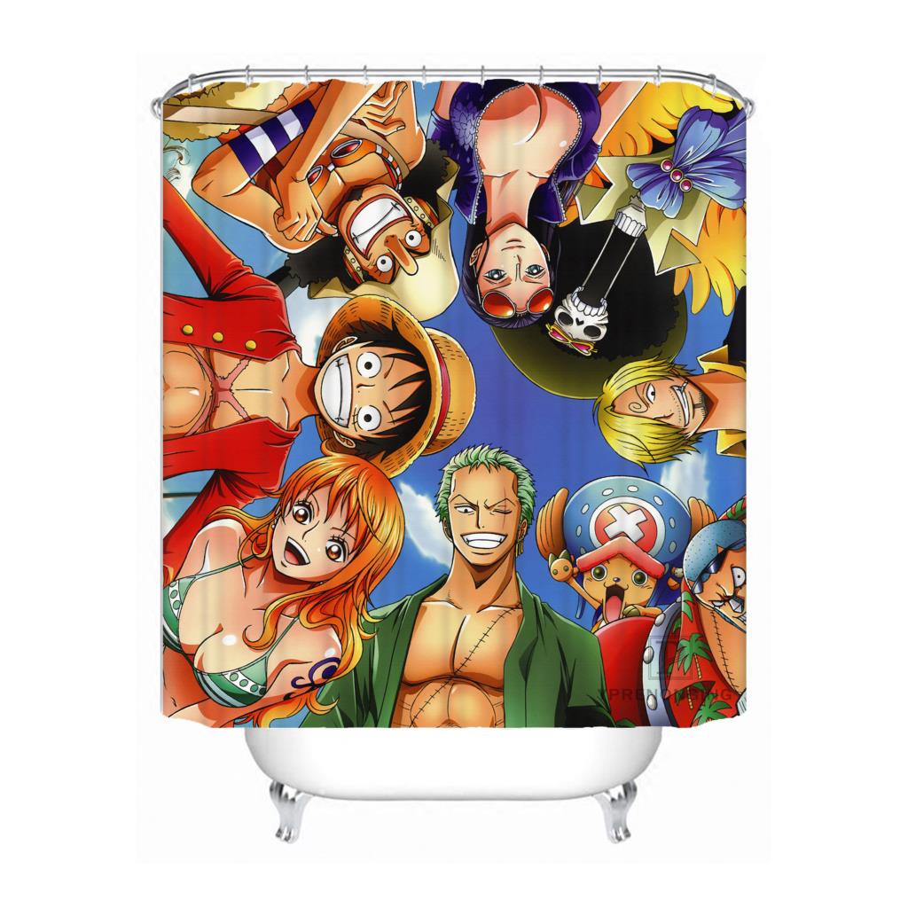 Custom Anime Shower Curtain One Piece Dragon Ball Z Bleach Fairy Tail Naruto Characters Shower Curtain Shopee Malaysia