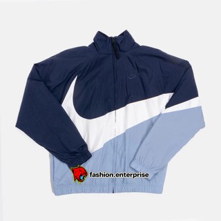 nike swoosh woven jacket blue