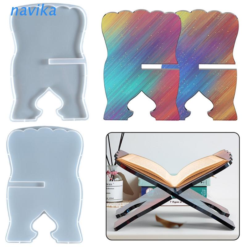 NAV Book Stand Silicone Mold Vintage Quran Holder Folding Bible Stand Decorative