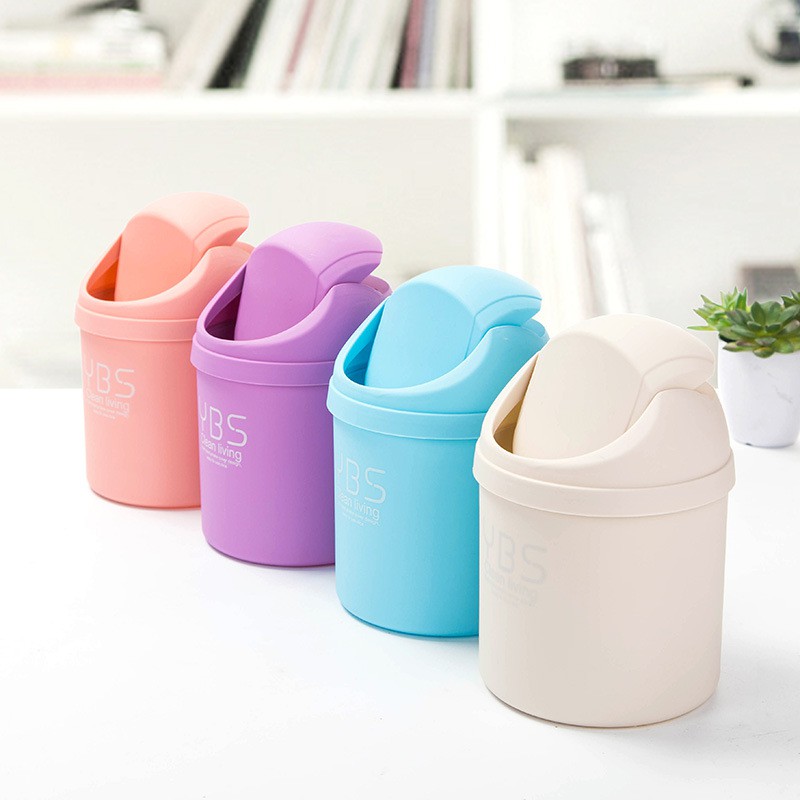 Depory Desktops Mini Trash Can Desktop Waste Bin Creative Cartoon