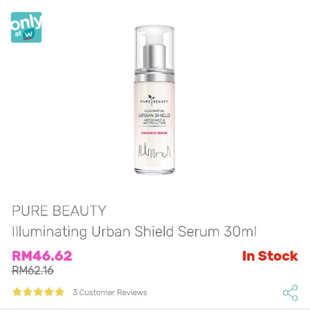 Pure Beauty Illuminating Urban Sheild Serum Shopee Malaysia