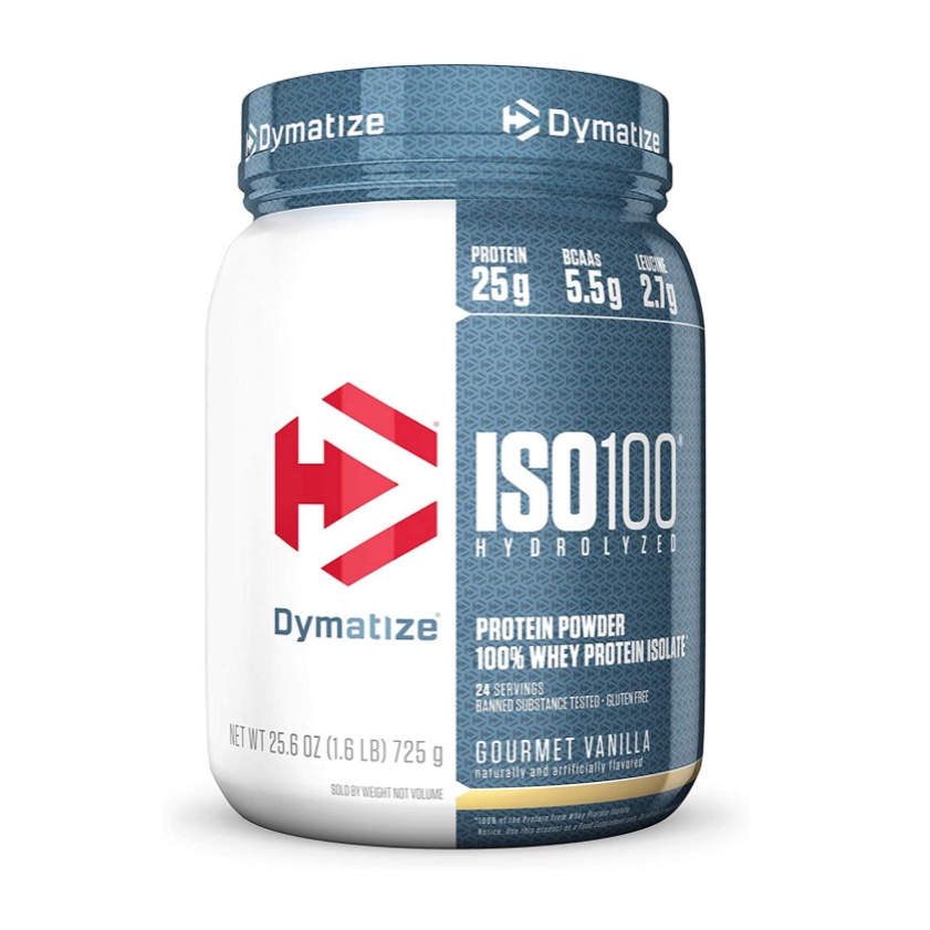 Dymatize ISO100 Hydrolyzed Protein Powder, White, Gourmet Vanilla, 25.6 ...