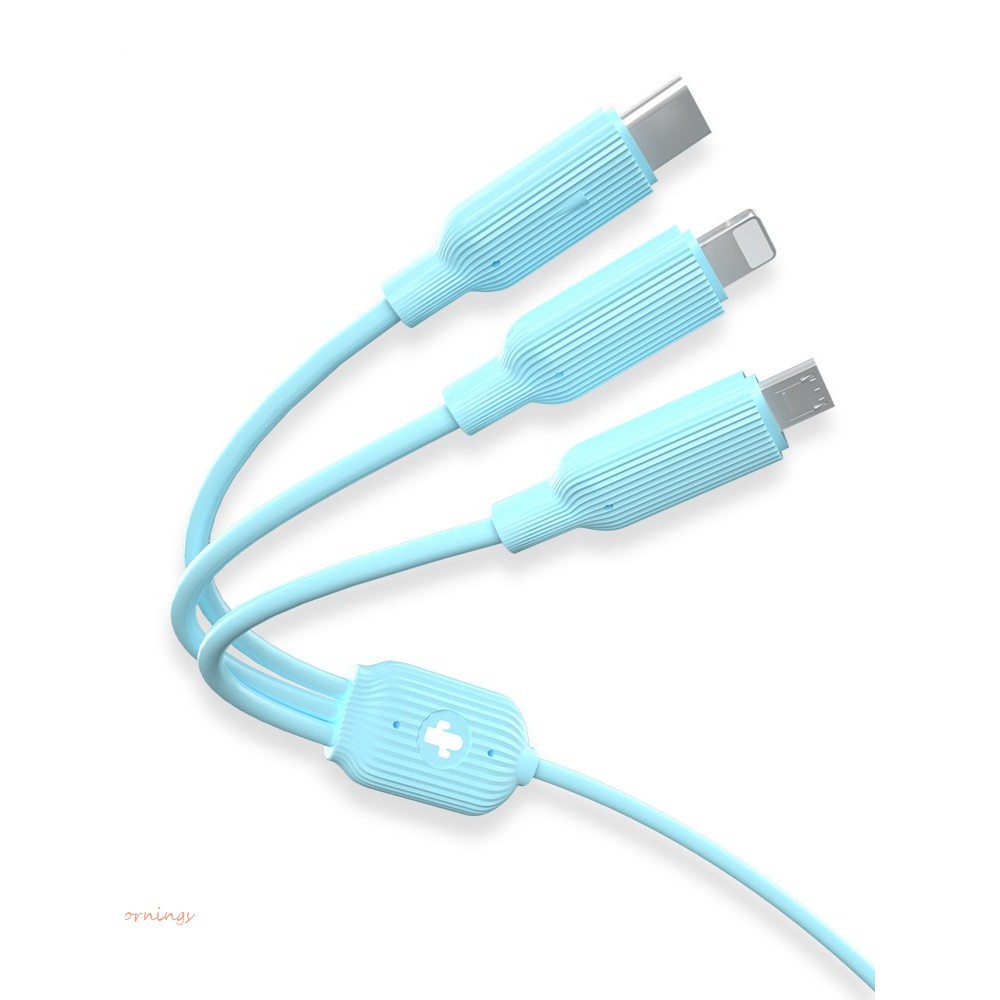 The Cactus Universal 3 In 1 Charging Cable For Android Iphone Ios Type C Micro Usb Phones Shopee Malaysia