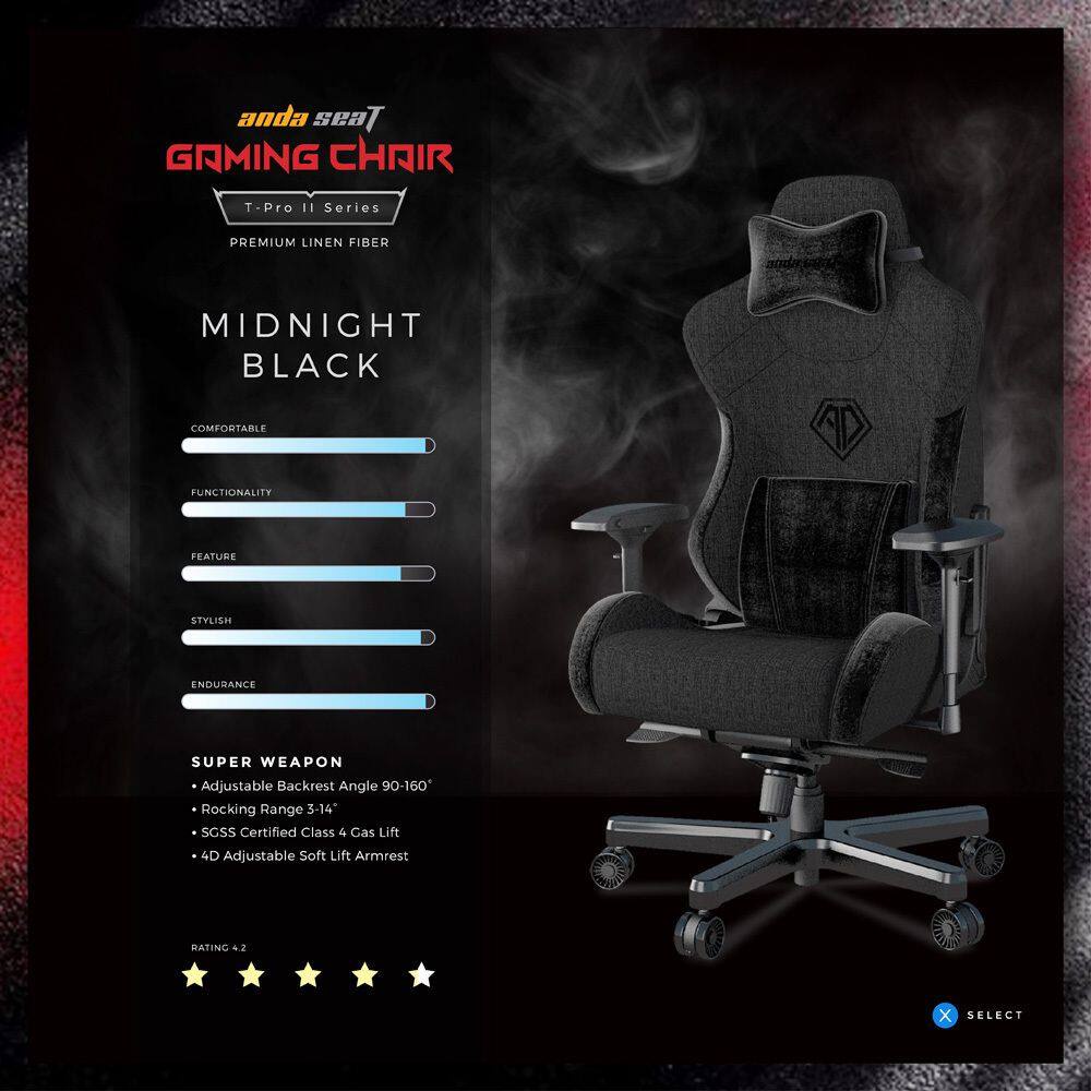 Anda Seat Gaming Chair T Pro II (Black) Shopee Malaysia